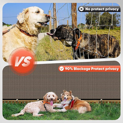 8'X53' Privacy Screen Fence 90% Blockage Heavy Duty Fencing Mesh Shade Net Cover for Wall Garden Yard Backyard Brown (We Make Customized)