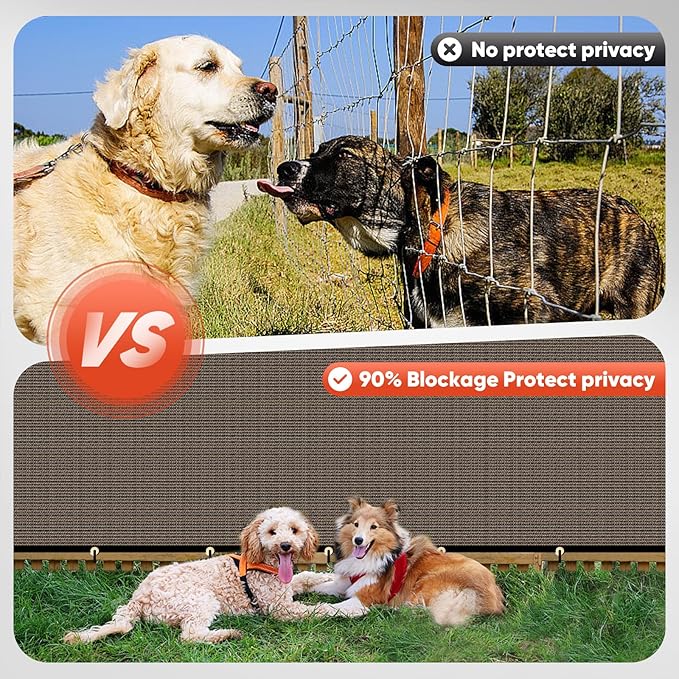 3'X69' Privacy Screen Fence 90% Blockage Heavy Duty Fencing Mesh Shade Net Cover for Wall Garden Yard Backyard Brown (We Make Customized)