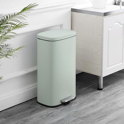 happimess Curtis 8 Gal Step Trash Can Soft Close 25", Pistachio Gelato