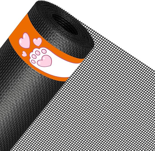 MAGZO Pet Proof Window&Door Screen Roll, 36" W x 100', Best Vinyl Coated Polyester Dog Cat Resistant Heavy Duty, Mesh Net Netting Curtain Wire Replacement Repair Kit for Patio/Porch/Sliding, Black