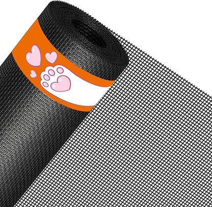 MAGZO Pet Proof Window&Door Screen Replacement Mesh, 48" W x 99" L, Best Vinyl Coated Polyester Dog Cat Resistant Heavy Duty, Net Netting Curtain Wire Roll Repair Kit for Patio/Porch/Sliding, Black