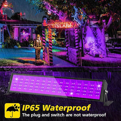 T-SUN 72W LED Black Light Bar, Blacklight Bars with Plug and Switch Light Up 22x22ft Area Strip Lights for Glow Party Body Paint Fluorescent Poster Halloween Bedroom Classroom Stage Lighting 2 Pack