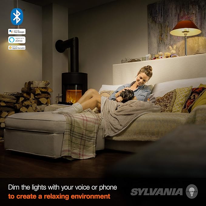 Sylvania Smart+ Bluetooth Clear Filament Soft White A19 LED Bulb, Compatible with Alexa, Apple HomeKit and Google Assistant, 1 Pack