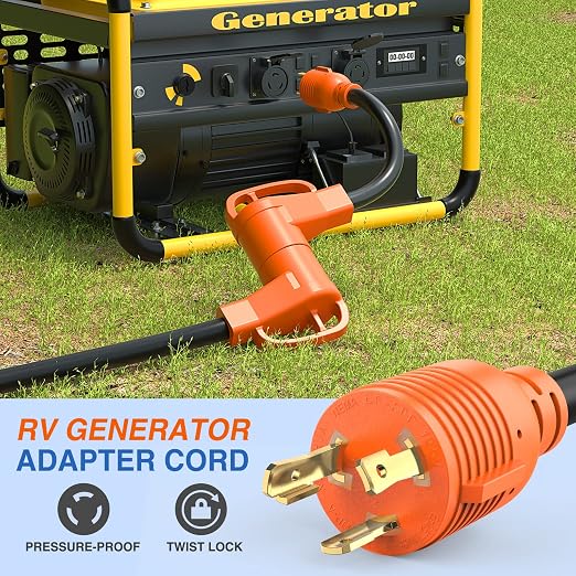 Nilight 30 Amp to 50 Amp RV Generator Adapter Cord L5-30P 14-50R