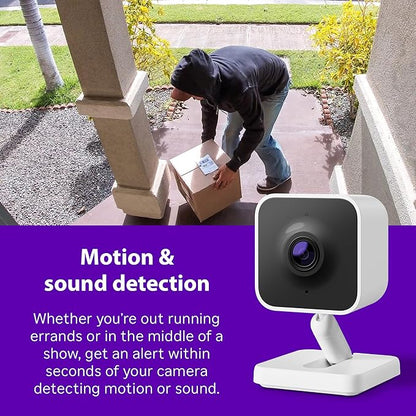 Roku Outdoor Camera - Home Security - IP65 Weather Resistant Wired Security Camera & Pet Monitor with 1080p HD Night Vision, Compatible with Alexa & Google, WDR, Motion & Sound Detection (Renewed)