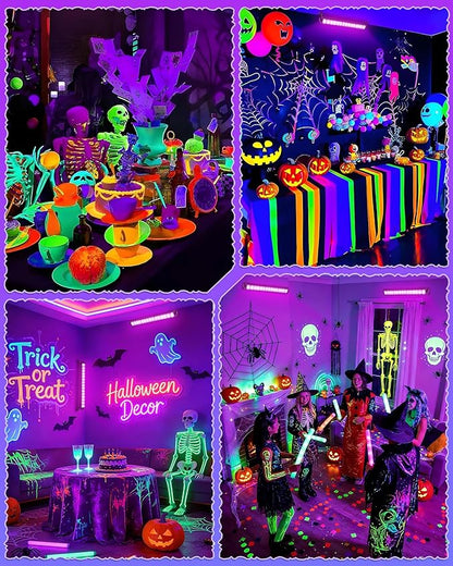 Upgraded 42W LED Black Light Bar, Blacklight Flood Light with Plug+Switch+5.9ft Cord, Light Up 24x24ft Area, for Halloween Glow Fluorescent Party Bedroom Game Room Body Paint Stage Lighting