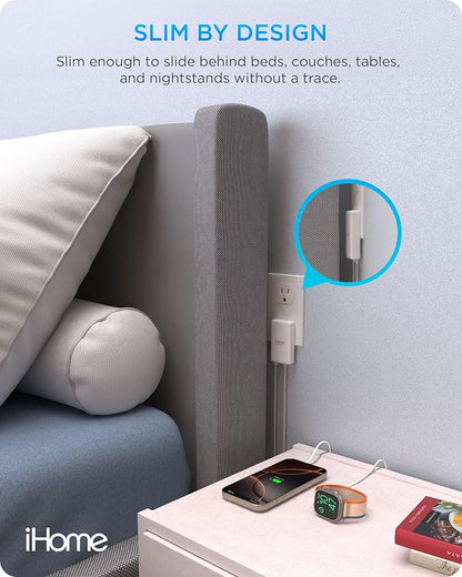 iHome GaN Universal Charger, USB C Block with Power Delivery, Folding Prongs, Travel Friendly, Compact for Phone, Tablet, and USB-C Devices (White, 45W)