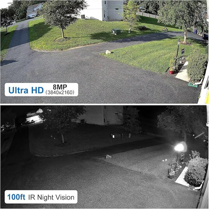 Anpviz 4K Black Dome PoE Security Camera System for Commercial Home Store Office, 8X 8MP Wired Dome IP Cameras, 12MP 4K PoE NVR with 4TB HDD, AI Human & Vehicle Detection, IR Night Vision (U Series)