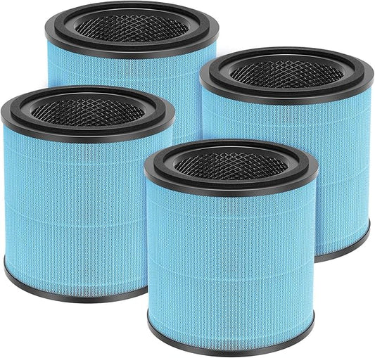 4 Pack AP0601 Filters Compatible with AIRTOK AP0601 Air Purifier 4-IN-1 Filter for Smoke Dust Odors Pollen Pet Dander Quiet 99.97% Removal to 0.3 Microns for Home Bedroom