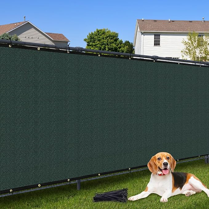 5'X84' Customized Fence Privacy Screen with 90% Blockage Cover Cloth for Pool Yard Patio Dark Green