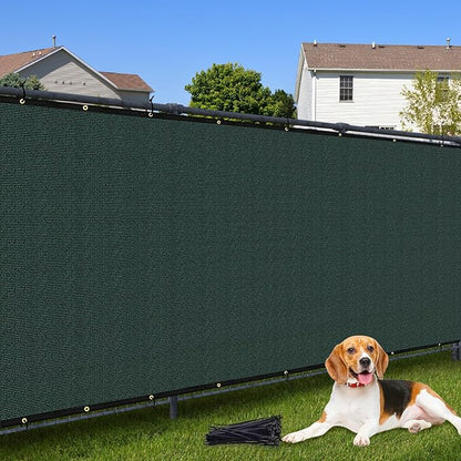 3'X42' Privacy Screen Fence 90% Blockage Heavy Duty Fencing Mesh Shade Net Cover for Wall Garden Yard Backyard Dark Green (We Make Customized)