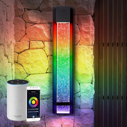 ASD LED 24" Bubble Glass Wall Light Fixture, Outdoor & Indoor Seeded Sconce | RGBW, Smart, Waterproof, ETL Listed | 9W 250LM 3000-5000K 100-277V | Exterior Lantern, Porch Lighting | Black
