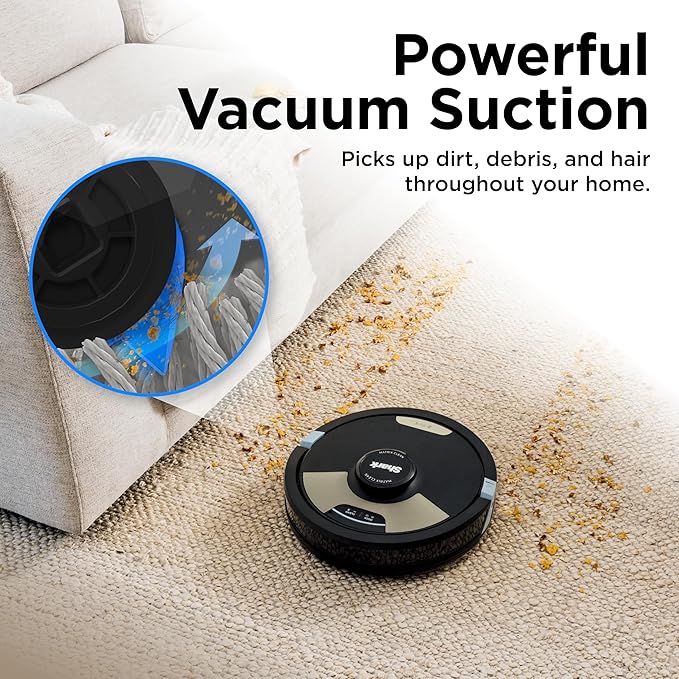 Shark Matrix Plus 2in1 Robot Vacuum & Mop with Sonic Mopping, Matrix Clean, Home Mapping, HEPA Bagless Self Empty Base, CleanEdge, for Pet Hair, Carpets and Hard Floors (Renewed)
