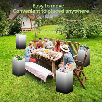 4 Pack Extra Large Disposable Trash Cans, Reusable Portable Garbage Can, 13 Gallon (21.6" H x 13.5" W x 10" D), Extra Thick Recycled Cardboard Portable Garbage Can and Recycling Bins,Black Gradient