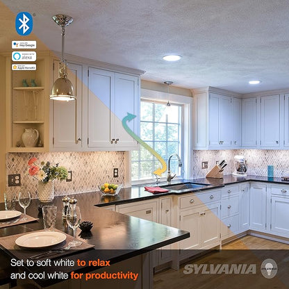 LEDVANCE Sylvania Smart+ Bluetooth Full Color and Tunable White BR30 LED Bulb, Fully Dimmable, Compatible with Alexa, Apple HomeKit and Google Assistant, 1 Pack
