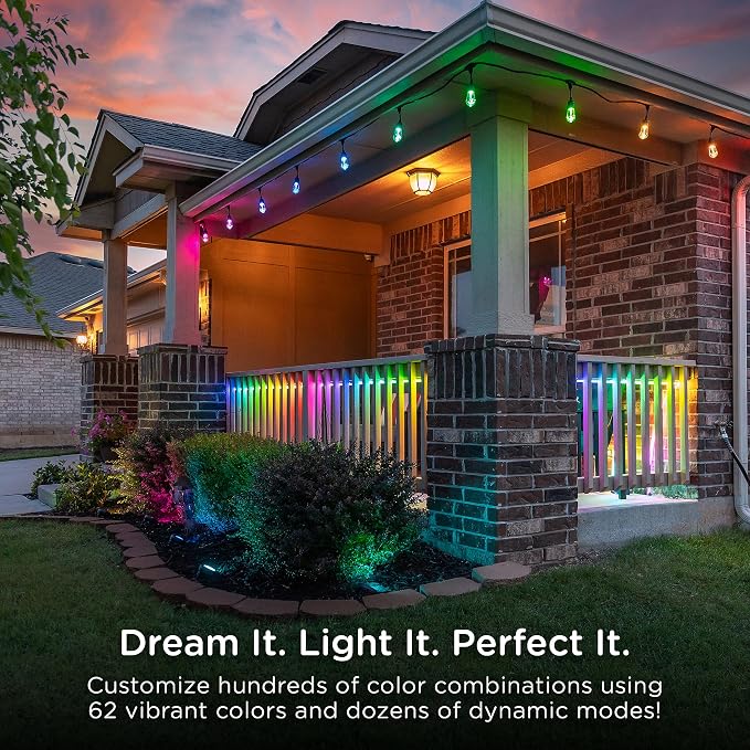 Enbrighten Landscape Lighting, 50ft, 6 Lights, Smart | Color Changing LEDs, Waterproof, Plastic Stakes, 10ft Spacing for Flexible Install, All-in-One Garden & Path Lighting Kit