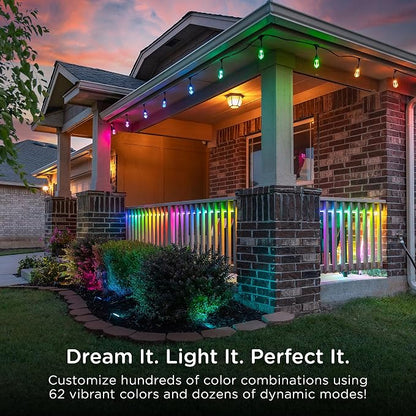 Enbrighten Landscape Lighting, 50ft, 6 Lights, Smart | Color Changing LEDs, Waterproof, Plastic Stakes, 10ft Spacing for Flexible Install, All-in-One Garden & Path Lighting Kit